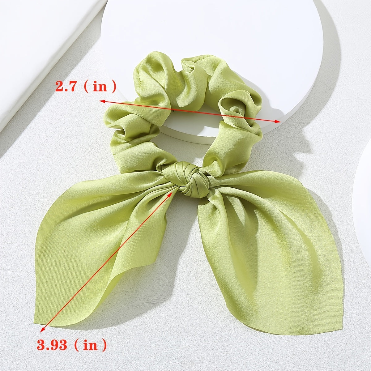 Solid Bow Scrunchies Ponytail Holder With Tail Rabbit Bunny Ear Bowknot Hair Acc