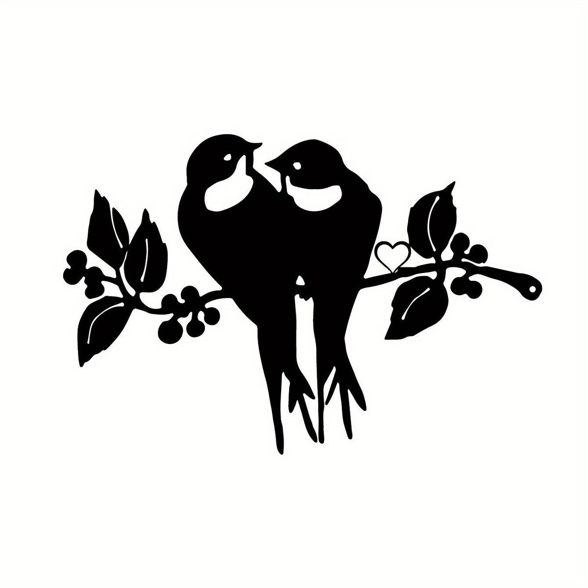 2 Birds Silhouette Steel Wall Decor Art Home Garden Statue Stakes