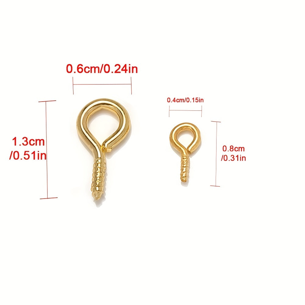 200pcs Alloy Eye Hook Screw Pins for DIY Jewelry Making