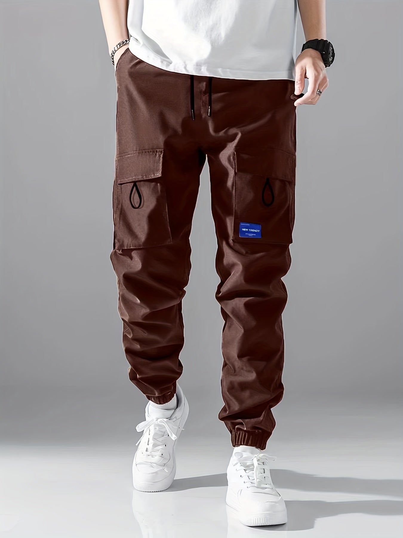 Men's Casual Cargo Pants with Flap Pocket