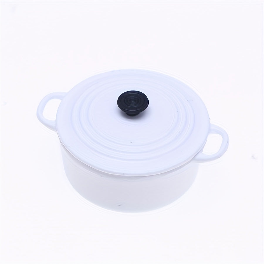 Dollhouse Double Handle Pot Model Metal Kitchen Scene Prop DIY Decor