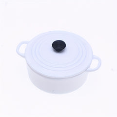Dollhouse Double Handle Pot Model Metal Kitchen Scene Prop DIY Decor