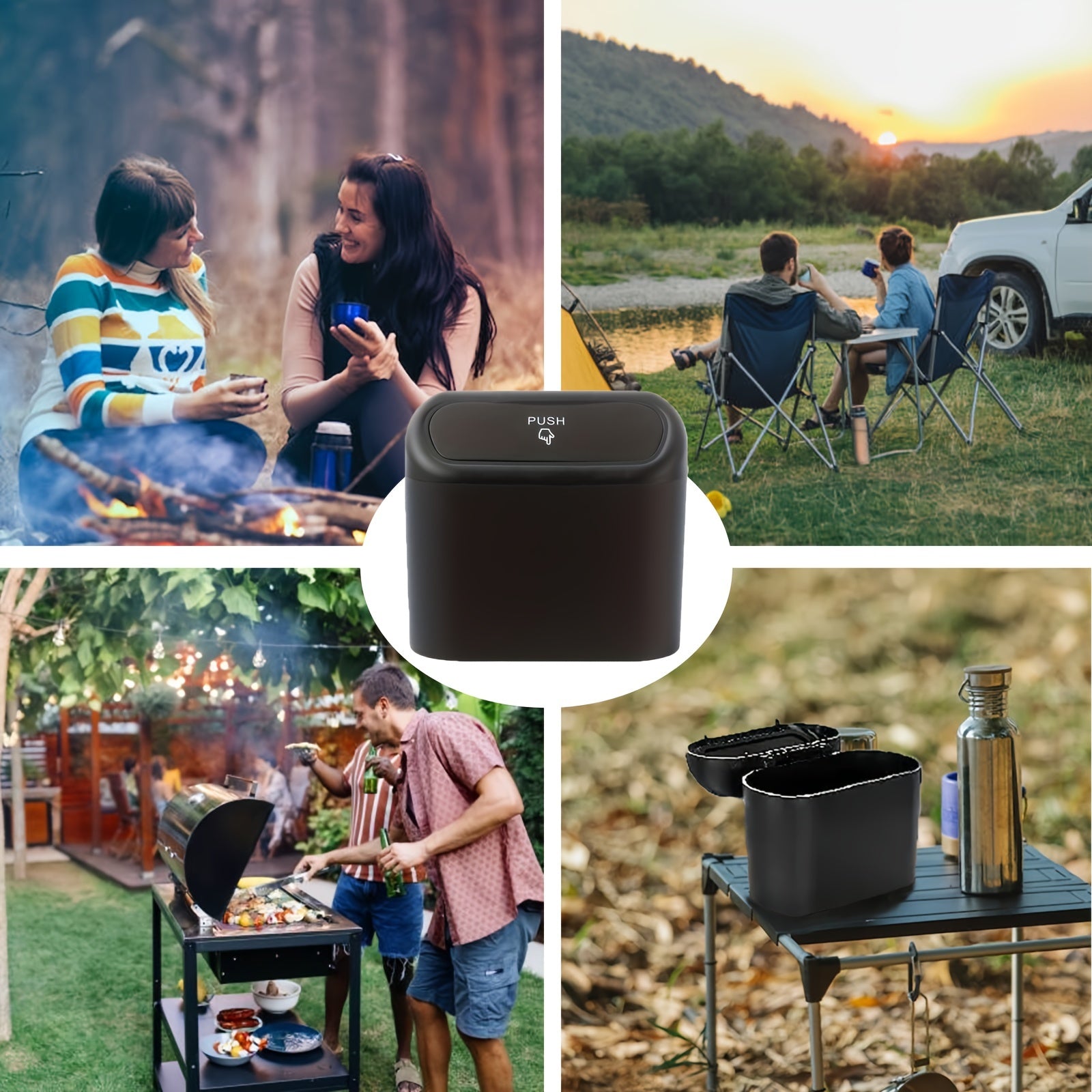 Car Trash Bin Hanging Garbage Dust Case for Camp Cars Home Office