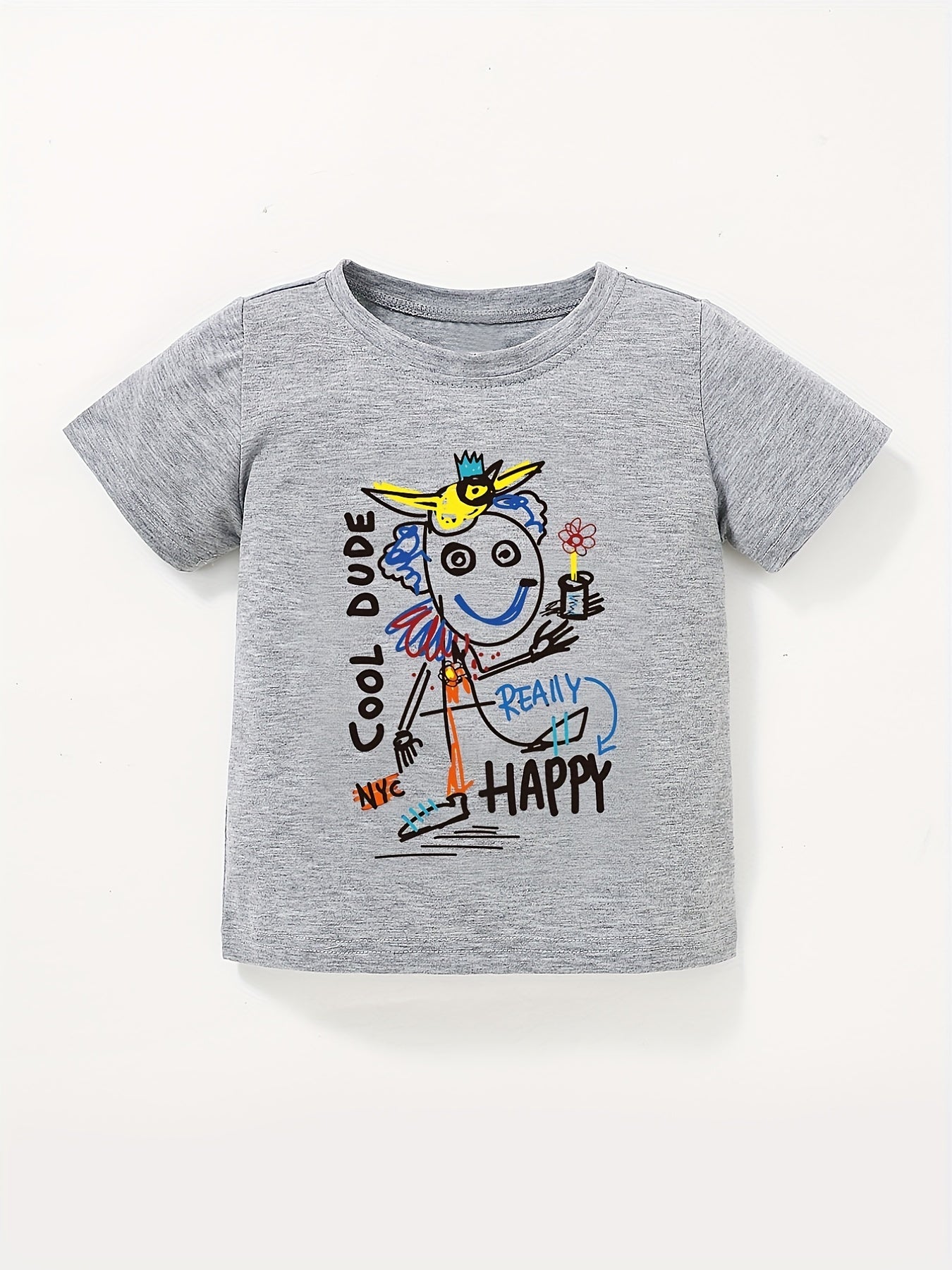 Boys Funny Mister Print T shirt Kids Short Sleeve Tee Top