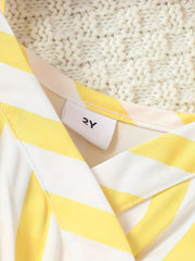 Toddler Girls Striped Belted Cami Rompers For Beach Vacation