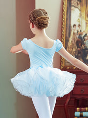 Breathable Cotton Ballet Leotard Tutu Dress for Girls Gymnastics Practice