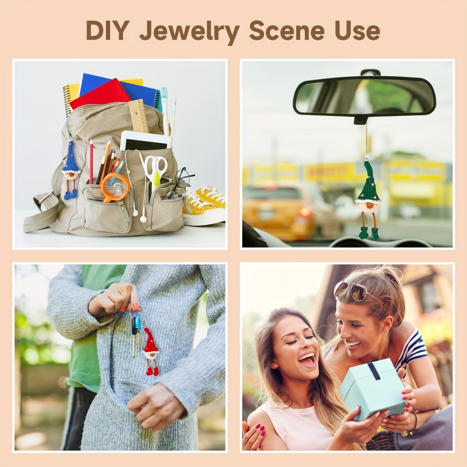 DIY Crochet Material Bag Hook Knitting Wool Doll Elf Christmas Fabric