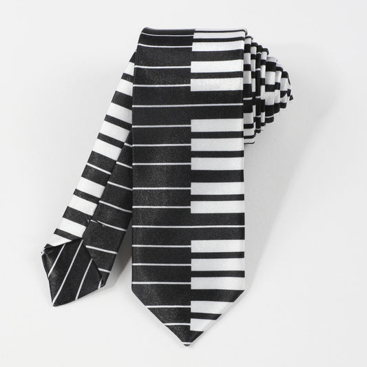 Men's Piano Keys Pattern Tie Clothing Decorative Accessories