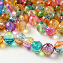 50pcs 0.31in Acrylic Stone Beads Glitter Loose Beads for Jewelry Making DIY