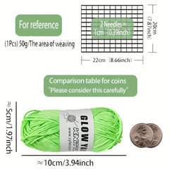 50g Glow In The Dark Yarn Crochet Fluorescent Luminous Scrubby Thread