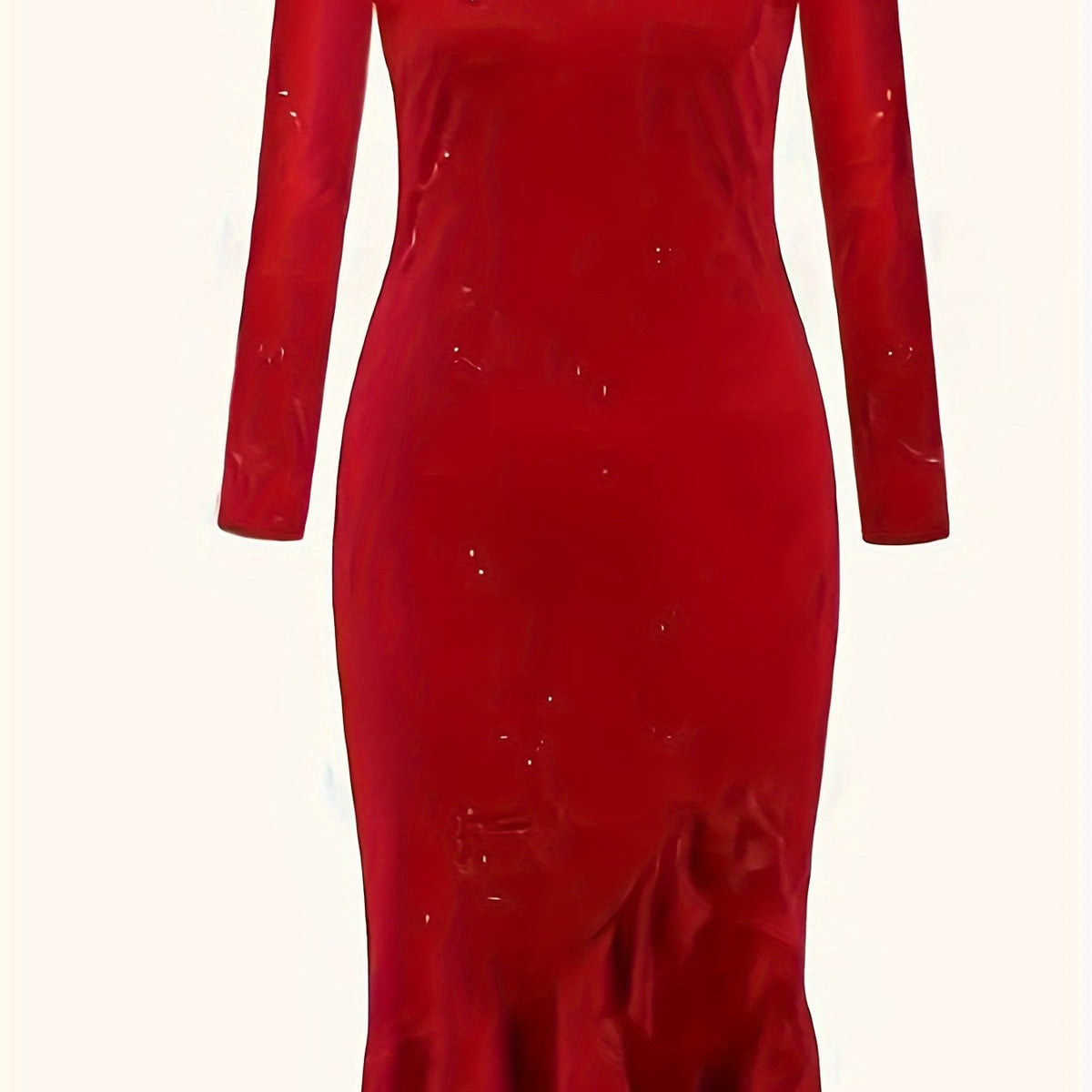  Solid Rhinestone Off Shoulder Bodycon Mermaid Dress