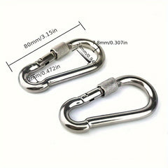 2pcs D-shaped Metal Buckle Spring Hook for Camping Hiking