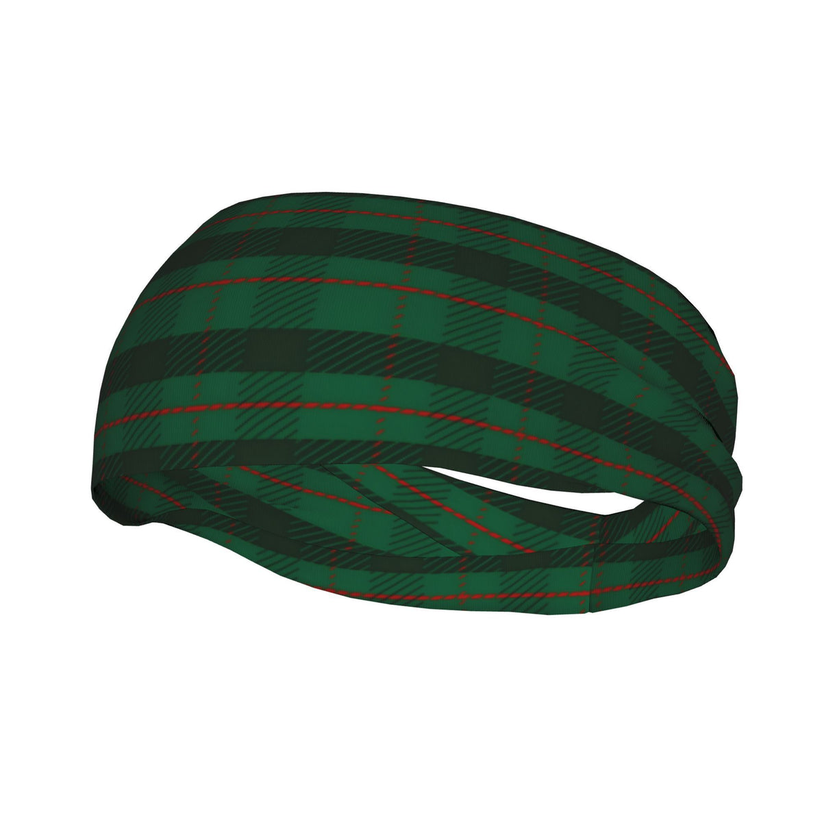 Men's Vintage Plaid Headband Green & Red Striped