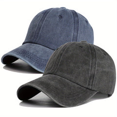 Vintage Washed Denim Baseball Cap Pink Sun Protection Hat