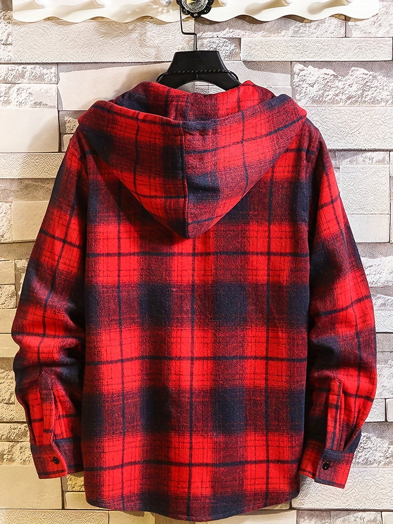 Plaid Shirts Hooded Jacket for Men
