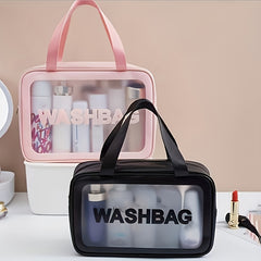 Large Capacity Letter Pattern Makeup Handbag Zipper Cosmetic Bag