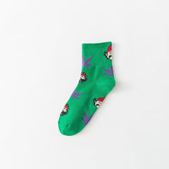 4 Pairs Women's Letter Print Mid Tube Socks