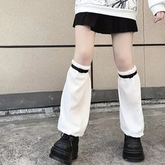 Ribbed Leg Warmers Knee High Socks Women's Stockings
