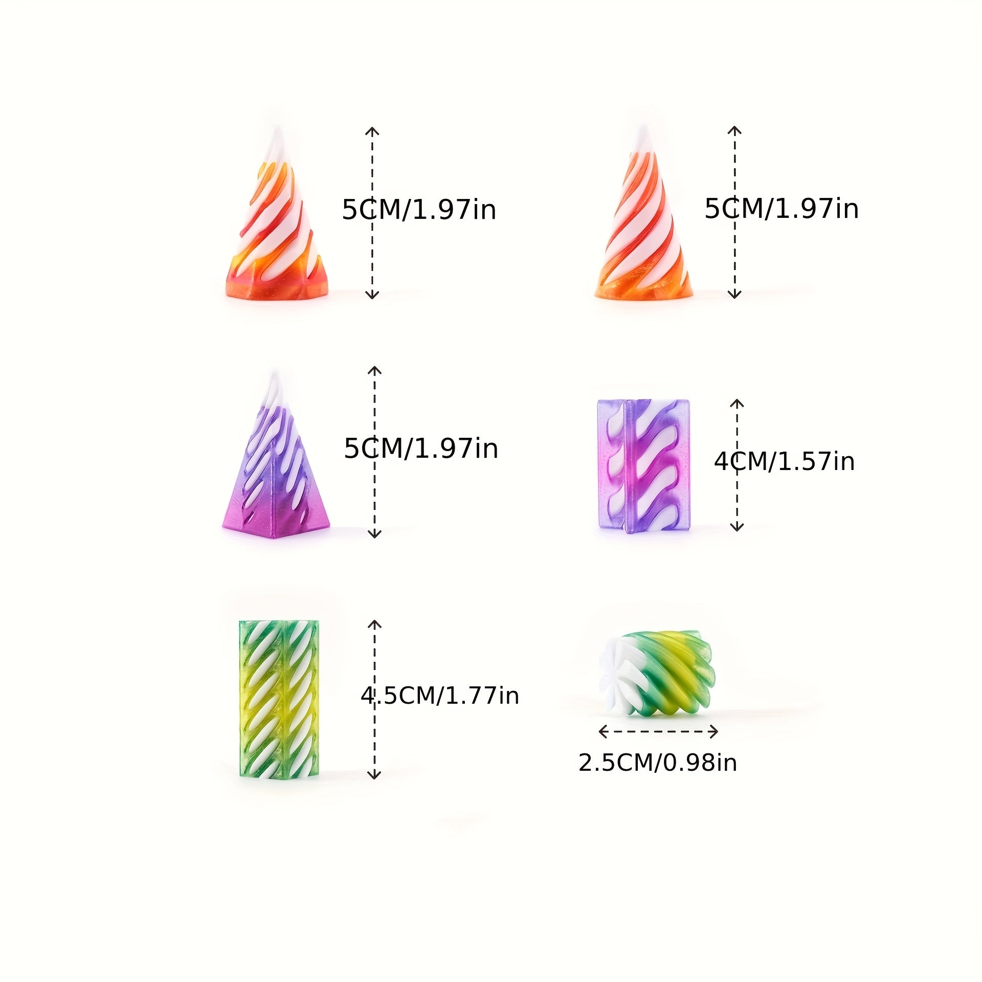 6pcs 3D Printed Rotating Desk Ornaments Dynamic Decoration Minimalist Office Art