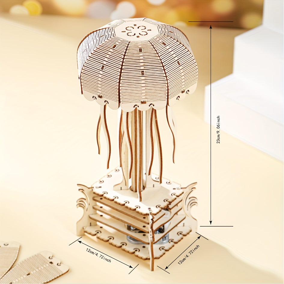 Wooden 3D Puzzle Jellyfish Model Assembly Kit