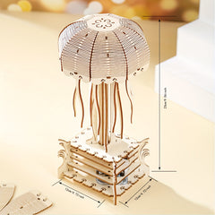Wooden 3D Puzzle Jellyfish Model Assembly Kit