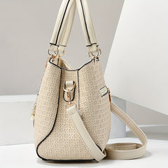 2 Piece Plus Size Women's Handbag Set - PU Leather Shoulder Bag with Wallet