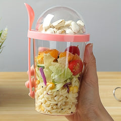 Double Layer Plastic Breakfast Cup with Partitioning for Dry & Wet Separation