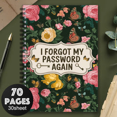 Spiral Password Notebook for Internet Login Recording