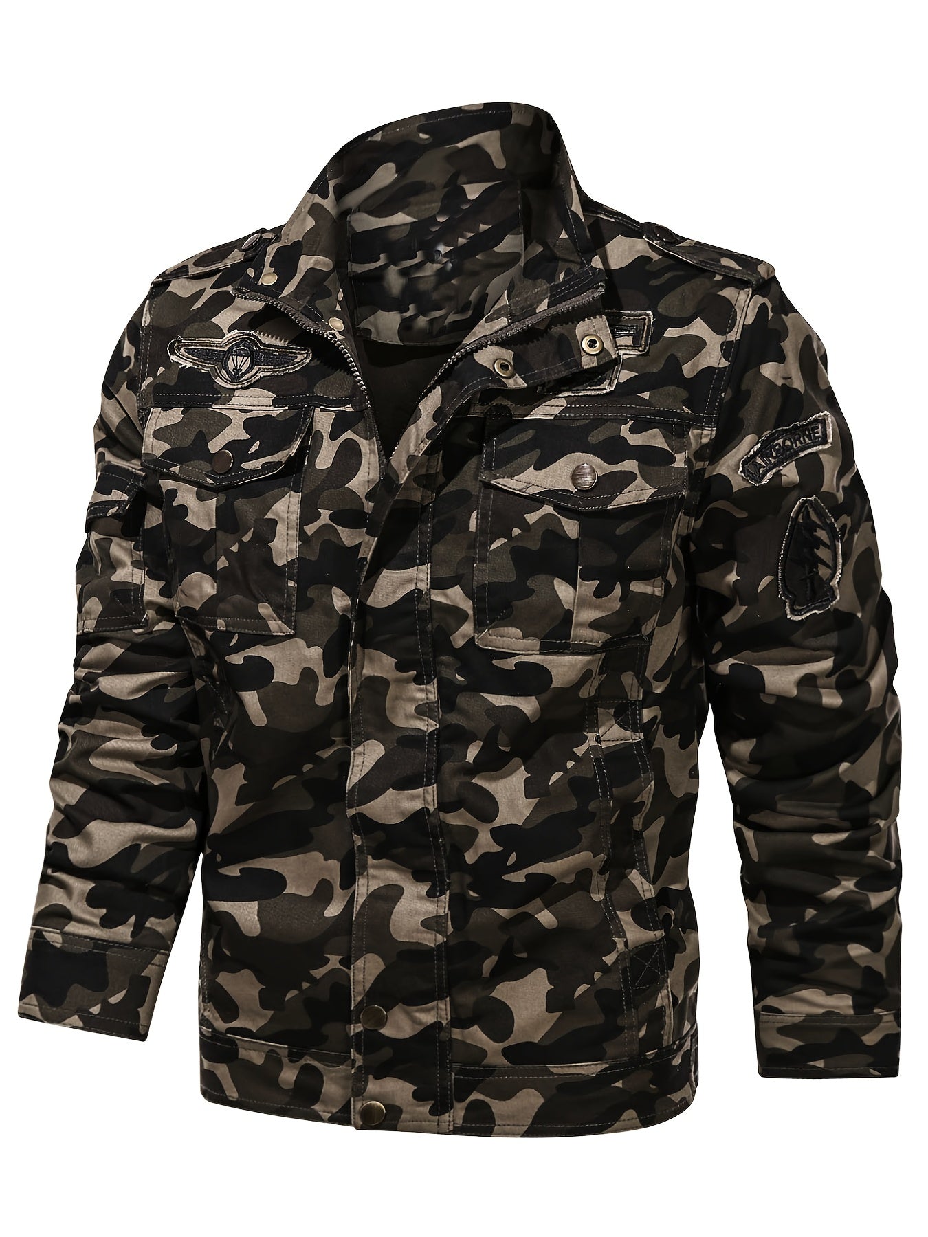 Men's Tactical Camo Work Jacket with Zipper
