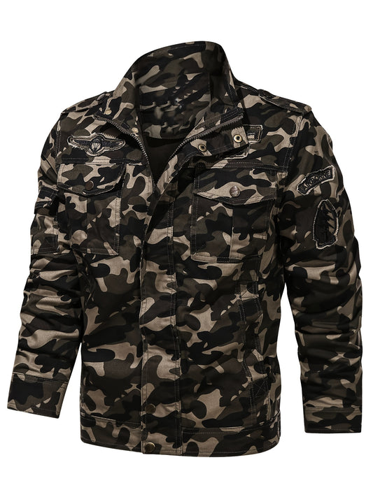 Men's Tactical Camo Work Jacket with Zipper