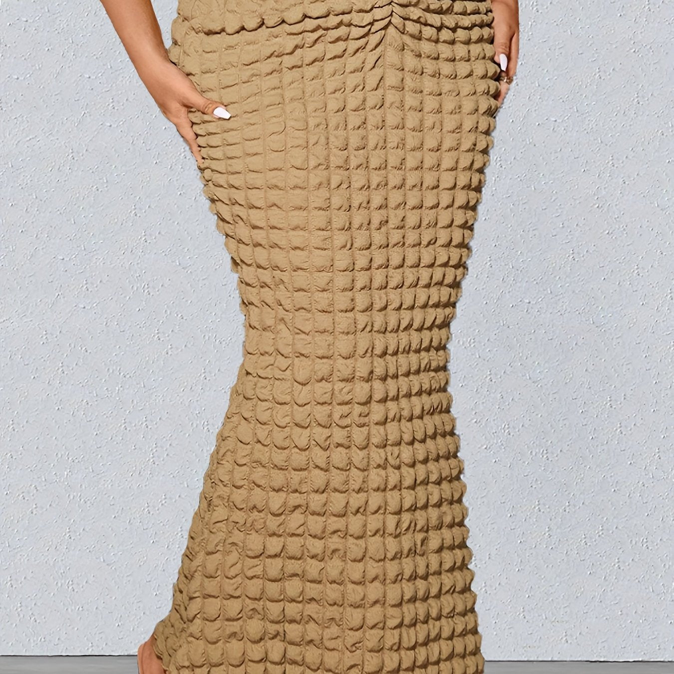  Women's Textured Ruched Mermaid Skirt