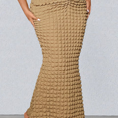  Women's Textured Ruched Mermaid Skirt