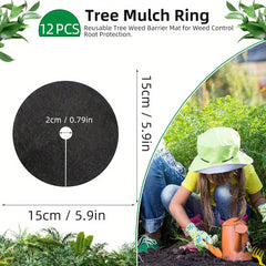 12pcs Reusable Tree Protection Mat Anti Grass Cover for Weed Control