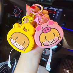 Cartoon Tape Measure Keychain Student Schoolbag Ornament Pendant
