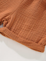Baby Boy Summer Cotton Yarn Two piece Set tee Top & Shorts