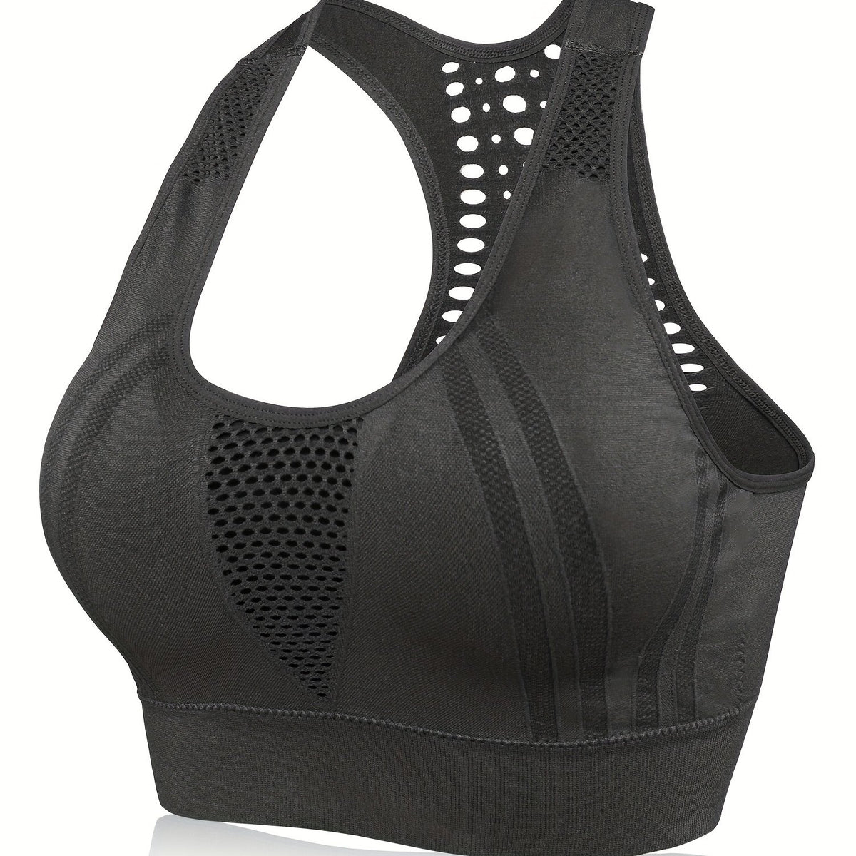  Mesh Full Cover Fitness Bra with Removable Pads
