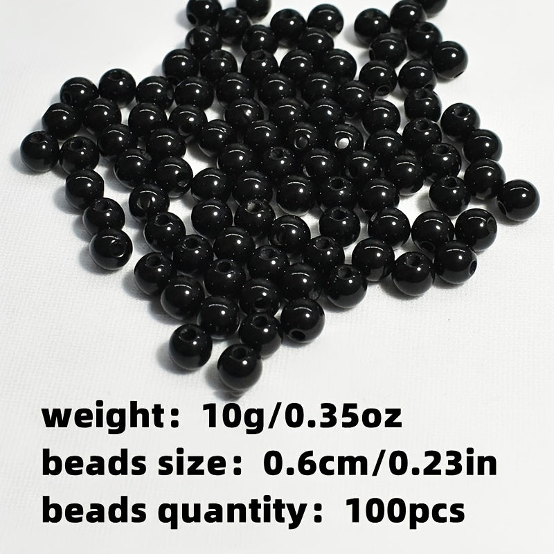 500pcs 4mm 20mm Round Solid Energy Beads Small Hole for Jewelry Making