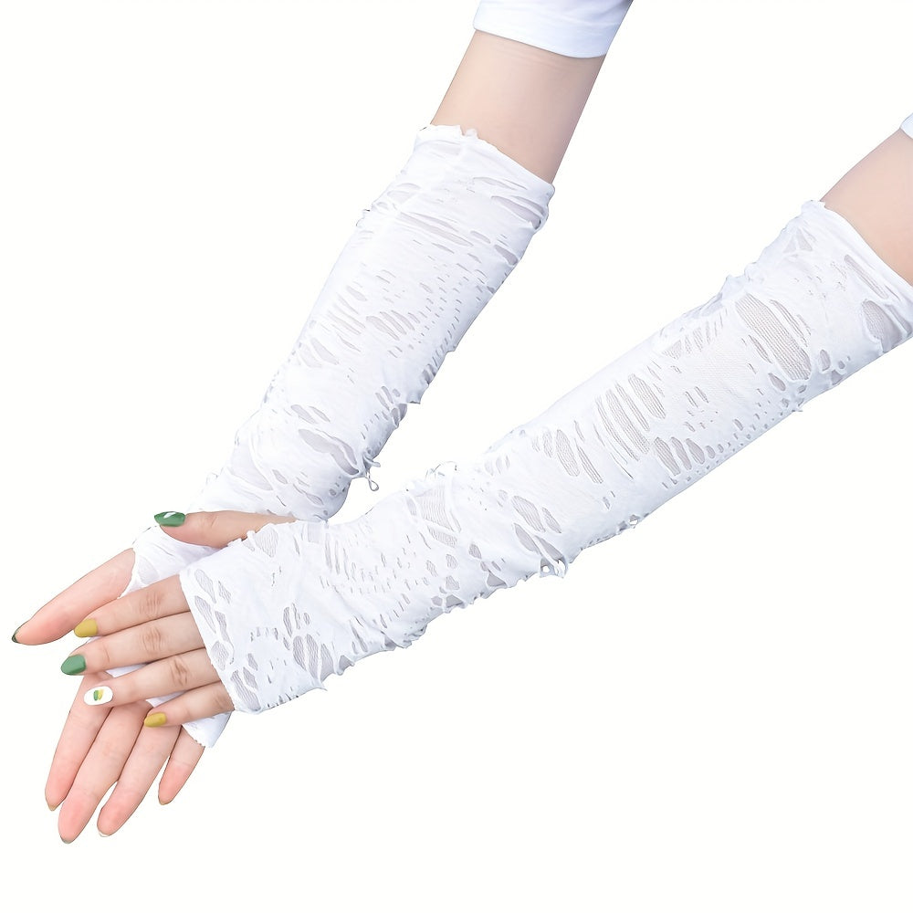Long Halloween Gloves Dark Punk Style Halloween Cosplay Accessories