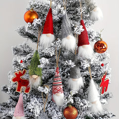 3pcs Christmas Tree Hanging Dwarf Decorations Plush Santa Claus Elf