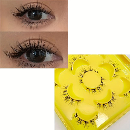 Faux Mink Eyelashes Lightweight Fluffy Lashes 5 Pairs