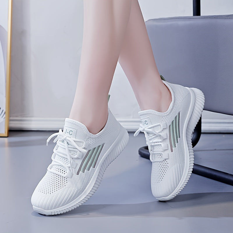 Women's Breathable Lace-up Athletic Running Shoes Mesh Sneakers