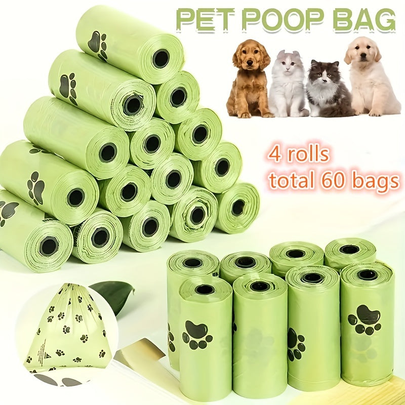 60pcs Dog Poop Bags Thickened Degradable Durable Leak-proof Pet Waste Bags