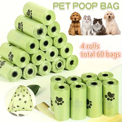 60pcs Dog Poop Bags Thickened Degradable Durable Leak-proof Pet Waste Bags