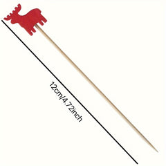 100pcs Christmas Santa Claus Bamboo Picks for Holiday Parties Table Decor