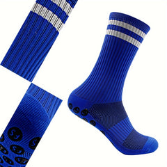 2 Pairs Men's Striped Sport Socks Nylon Blend Breathable for Training Running