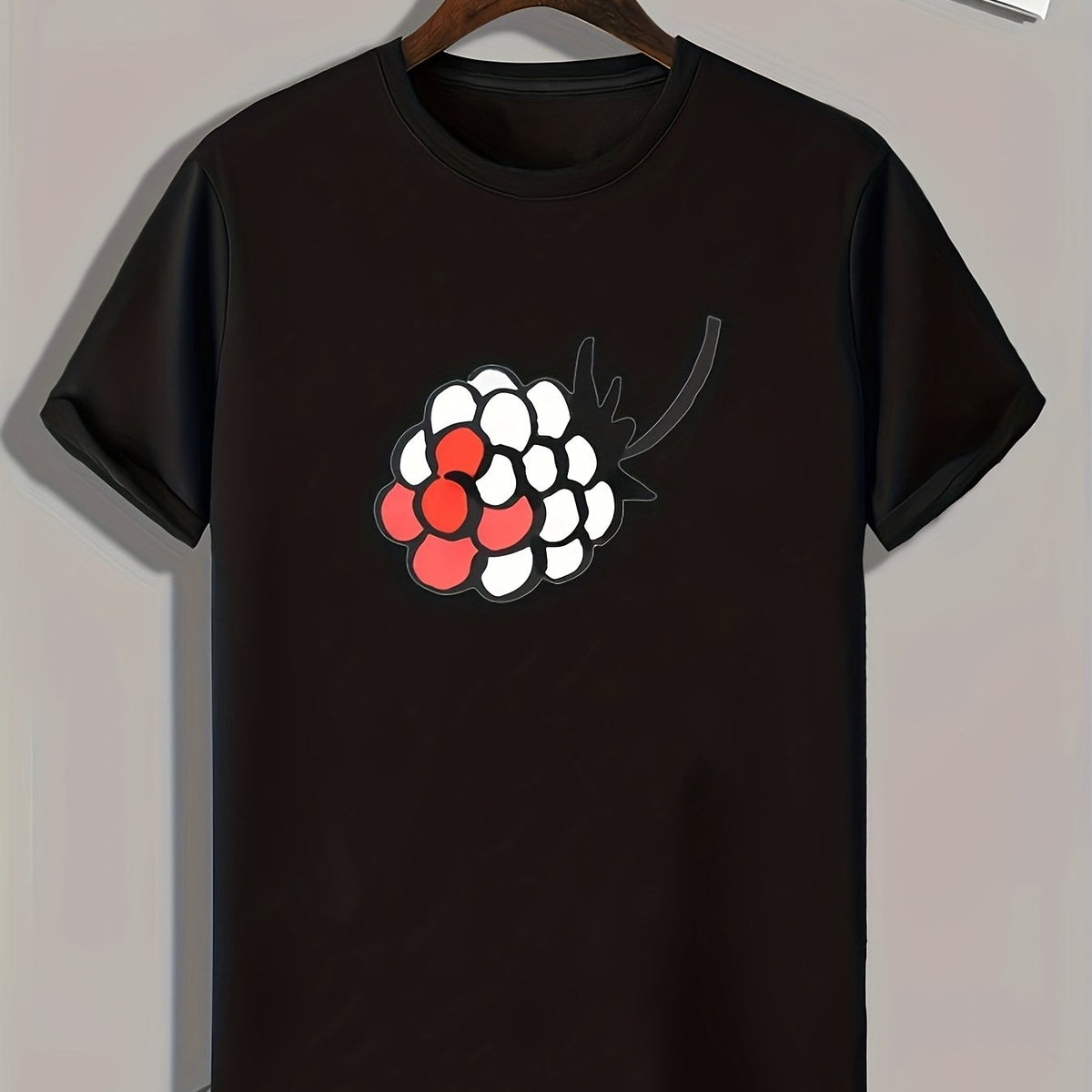 Berry Pattern Print Men's Comfy Sports T-shirt Graphic Tee