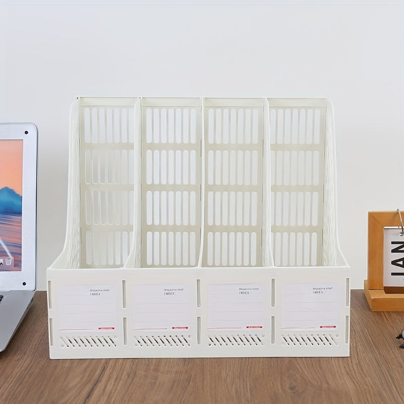 Thickened Quadruple File Holder Office Supplies Desktop Storage Rack