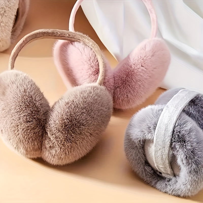 Boho Plush Earmuffs, Foldable & Warm