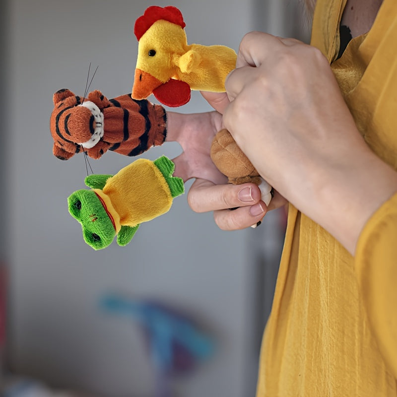 24pcs Plush Animal Finger Puppet Set for Storytelling Games