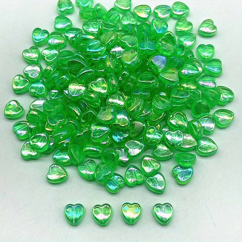 100pcs 8mm AB Heart Shape Acrylic Beads for Jewelry Making
